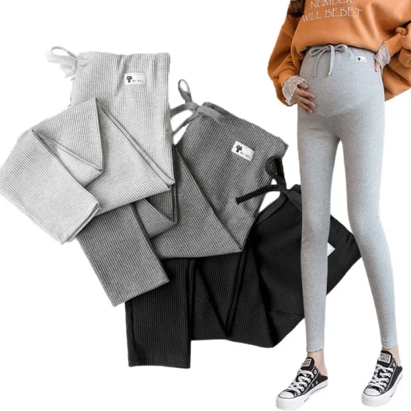 Maternity Clothes Autumn and Winter Fashion Pregnant Women Pants with Elastic Waist Loose Corduroy Pregnancy Overalls Trousers