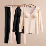 Maternity Clothes Underwear Set Plus Velvet Keep Warm Winter Breastfeeding Pajamas Fit Women Pregnant Women Sleepwear - Imagine 3