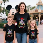 2026 Disney Trip Family Tshirts Cotton Mickey and Friends Print Matching Parent Child Unisex Adult Kids Casual Tee - Imagine 3