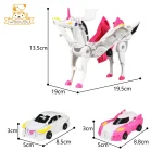 2 in 1 Magnetic Robot Car Transformer Collision Combine Unicorn Pegasus Dual Mode STEM Action Figure Mech Toy Kids Boys Gift - Imagine 6