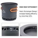 Widesea Camping 1.3L 2.3L Cookware Outdoor Cooking Set Heat Cooker Travel Tableware Pot Kettle Tourist Kitchen Utensil Equipment - Imagine 4