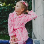Boy and Girls Flannel Pajamas Robe Autumn and Winter Children Sleepwear Soft Hooded Kids Homewear 2-8 Years - Imagine 5