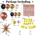1set 2026 Happy New Year 16inch Letter Balloon Foil Banner New Years Eve Backdrop Home DIY Party Balloon Celebration Decoration - Imagine 2