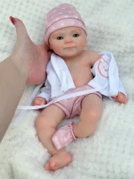 33cm Painted Solid Silicone Bebe Reborn Girl and Boy Soft Touch Washable Silicone Newborn Baby Dolls For Christmas's Gift - Imagine 2