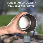 PACOONE Camping Mug Titanium Cup Tourist Tableware Picnic Utensils Outdoor Kitchen Equipment Travel Cooking Set Cookware Hiking - Imagine 6