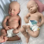 Artificial Soft Full Body Platinum Silicone Painted Reborn Doll Girl Handmade 20 inch Solid Newborn Fake Girl For Kid Gift - Imagine 2