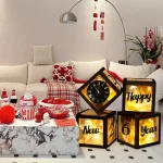 1set Happy New Year 2026 Black Transparent Balloon Box NEW year Party Decoration Kids Adults Party Anniversary Decor 2026 gift - Imagine 4