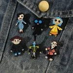 Coraline Doll Horror Animated Film Enamel Pins Punk Character Metal Brooch Backpack Badge - Halloween Accessory Gift for Friends - Imagine 2