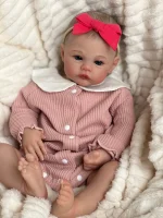 NPK 19inch Meadow Reborn Baby Doll Newborn Baby Size Real Picture Handmade 3D Skin Painted Hair Visible Veins