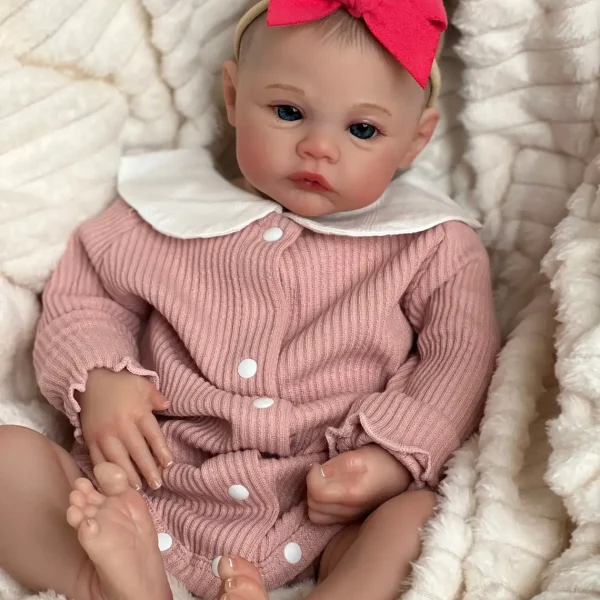 NPK 19inch Meadow Reborn Baby Doll Newborn Baby Size Real Picture Handmade 3D Skin Painted Hair Visible Veins