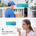 5G 2.4G WiFi Video Doorbell 1080P Wireless Bell Tuya APP Smart Intercom Camera IP65 Waterproof Ring Bell with 7000mAh Battery - Imagine 3