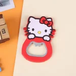 Sanrio Hello Kitty Cute Cartoon Silicone Wine Opener Pink Girly Heart Beer Bottle Opener My Melody Fridge Magnet - Imagine 5