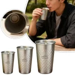 Portable 304 Stainless Steel Camping Cups Outdoor Travel Coffee Beer Water Cup Set For Travel Hiking Picnic BBQ - Imagine 2