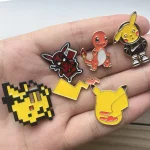 6/12pcs Pokemon Cartoon Metal Enamel Pins Set Cute Pikachu Snorlax Lapel Pins Poké Ball Brooch Denim Accessories Jewelry Badges - Imagine 2