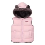 New Hooded Down Vest Coats Autumn Spring Baby Thick Warm Waistcoat Kids Outerwear Children Clothing Boys Girls Jackets Vest 2-6Y - Imagine 2