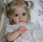 60CM Maggie Handmade High Quality Soft Vinyl Silicone Reborn Toddler Detailed Lifelike Hand-rooted hair Collectible Art Doll - Imagine 6