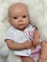 13Inch Open Mouth Full Silicone Bettie Bebe Reborn Girl With Painted Skin Newborn Baby Doll Lifelike Muñeca Reborn For Kids Gift - Imagine 5