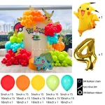 Cute Pokemon Pikachu Theme Arch Garland Foil Balloons Set Latex Balloon Kids Birthday Baby Shower Party Decor Gifts - Imagine 3