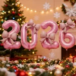 4pcs Christmas 2026 Foil Balloons 32/40Inch New Year Decor Balloons Xmas Baloon Chinese Spring Helium Baloon Festival Party Supp - Imagine 2