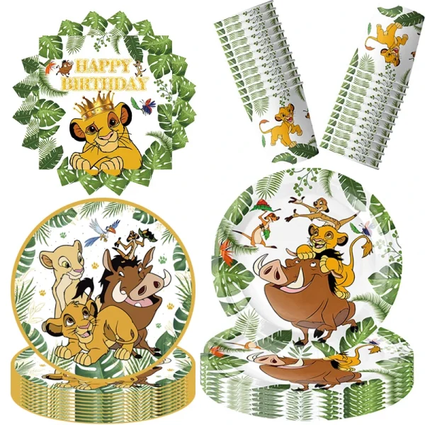 Disney The Lion King Birthday Party Decoration New Plates Cups Napinks Tablecloth King Lion Birthday Balloon Party Favor Balloon