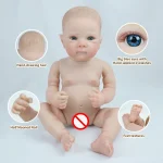 19inch Reborn Baby Dolls Bettie Soft Full Vinyl Girl Body with Hand Painting Hair 3D Skin Collectible Art Doll Christmas Gifts - Imagine 5