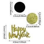 1Bag Happy New Year Round Paper Confetti For 2026 New Year Party Decoration Merry Christmas New Year Eve Table Confetti Supplies - Imagine 6