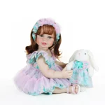 Reborn Toddler Girl Doll -22 inch Garden Play Baby with 3D Painted Skin on full vinyl with Rooted hair Christmas Gift - Imagine 5