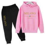 Kids Fashion Brand Letter Print 2 Pieces Hoodie + Pants Sweaters 2-13 Years Boys Girls Casual Clothing Kids Clothing Sets - Imagine 6