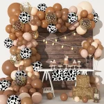 170Pcs CowBoy Balloons Garland Arch Kit, Cow Brown Neutral Blush Confetti Print Balloons for Party Decorations Supplies - Imagine 5
