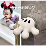 Disney Mickey Cartoon Palm Suction Cup Bathroom Moisture-Proof Toothbrush Towel Rack Multifunctional Data Cable Storage Hook - Imagine 3