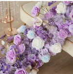 Uflower 50/100cm Flower Row Artificial Flowers Wedding Backdrop Table Long Runner Floral Backdrop Arrangement Wall Arch Decor - Imagine 6