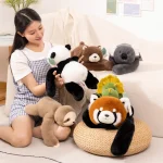30-65cmKawaii High Quality Forest Animal Plush Doll Pillow Soft Long-arm Raccoon Dinosaur Sloth Panda Koala Plush Toy Home Decor - Imagine 6