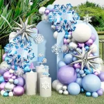 Snow Balloon Wreath Arch Kit Christmas Winter Party Birthday Anniversary Holiday Celebration Theme Event Decoration - Imagine 6