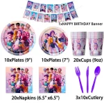 Kpop Demon Hunter Birthday Party Decoration Balloon Tableware Kit Paper Plates Cups Tablecloth Backdrop Banner Party Supplies - Imagine 4