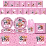 Paw Patrol Pink Birthday Skye Theme Party Decorations Tableware Set Paper Plates Cups Napkins For Kid Party Supplies Toy Gifts - Imagine 3
