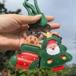 Santa Claus Keychain Christmas Gift Stocking Stuffer for Kids Adults Cute Key Ring for Backpack Luggage Holiday Decoration
