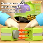 Creative Large Particles Diy Electric Magnetic Track Train Set Building Blocks Educational Toys Gift For Children Kids - Imagine 4