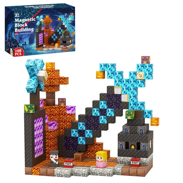 New Magnetic building blocks Magnet World Set Toy, DIY Sensory Construction Stackable Toys For Family Parent-child Interaction