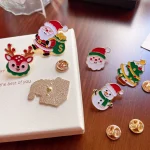 Cute Snowman Enamel Pin Reindeer Metal Badge Santa Claus Brooch for Jewelry Accessory Christmas Day Gifts - Imagine 3