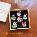 Cute Snowman Enamel Pin Reindeer Metal Badge Santa Claus Brooch for Jewelry Accessory Christmas Day Gifts - Imagine 4
