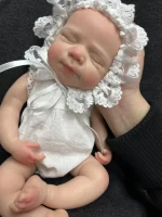 Aizwa1 13 Inch Can Open Mouth Pascale Bebe Reborn Doll bebe reborn de silicona Handmade Lifelike Newborn Baby Doll - Imagine 3