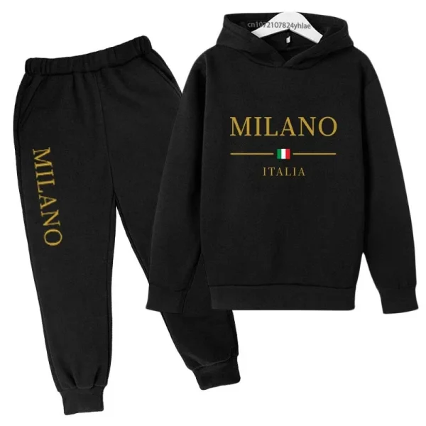 Kids Fashion Brand Letter Print 2 Pieces Hoodie + Pants Sweaters 2-13 Years Boys Girls Casual Clothing Kids Clothing Sets