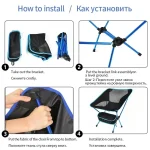 Outdoor Portable Folding Chair Beach Chairs for BBQ Travel Beach Hiking Picnic Seat Easy to Carry Convenient - Imagine 5