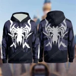 Black Spiderman 3d Full Over Print Hoodie Avengers Cosplay Sweatshirt Halloween Clothing Autumn&Winter Kid'S&Adult Hoodies