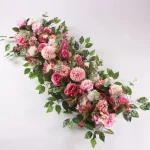 100cm Luxury White Rose Artificial Flower Row Wedding Table Centerpiece Flowers Backdrop Wall Arches Decor Party Stage Floral - Imagine 2