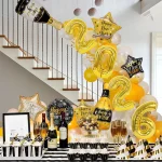 11 Pcs/set 32 inch Golden 2026 Number New Year Decorative Balloons Happy New Year Themed Party Scene Decoration - Imagine 5