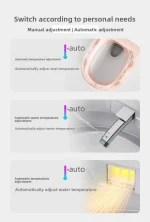 Smart Toilet Built in Water Tank Toilet Heated Seat Elongated Toilet Night Light Built-in Automatic Flip Cover Bidet Seat - Imagine 5