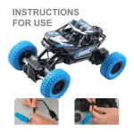Remote control car with colorful flashing lights, rubber wheels, off-road toy car suitable for Christmas children's gifts - Imagine 6