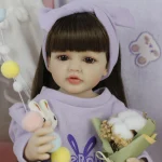 55CM Betty Reborn Baby Dolls Twins Toddler Girl Full Body Waterproof Silicone Vinyl Doll Princess with Long Hair Christmas Gift - Imagine 2