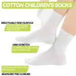 Children's pure cotton seamless socks,mesh thin mid-calf style for summer, suitable for students to wear to school, for sports - Imagine 3